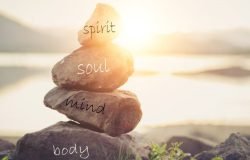 Holistic health concept of zen stones / Concept body, mind, soul, spirit,